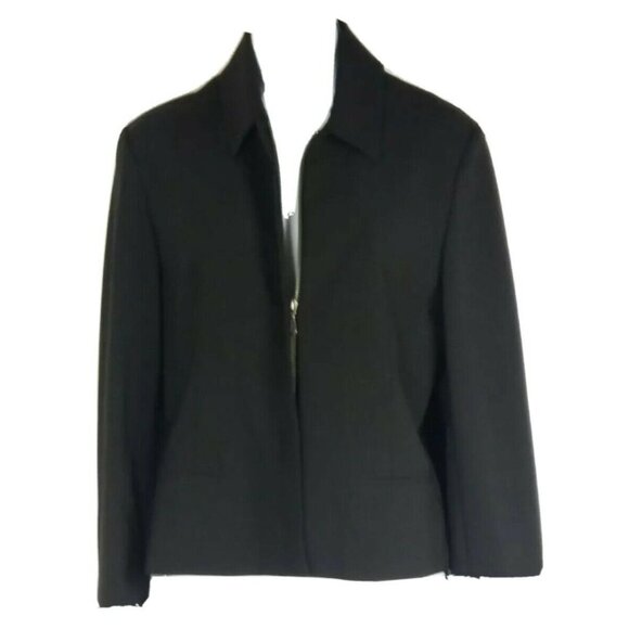 Lauren Ralph Lauren Black Jacket Blazer Size 10 Full Zip Soft Fabric - Picture 1 of 8